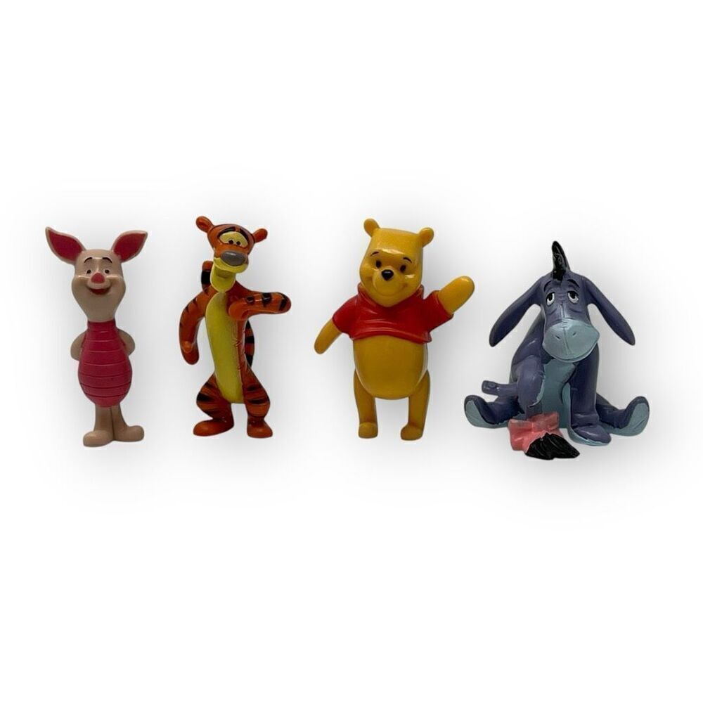 Disney PVC Lot of 4 Winnie the Pooh Action Figure Lot Tigger Eeyore Pooh Piglet